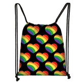 Pride Hearts Drawstring Bag